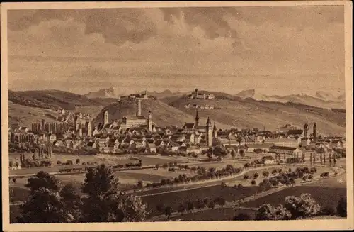 Künstler Ak Ravensburg in Oberschwaben, Gesamtansicht, Panorama