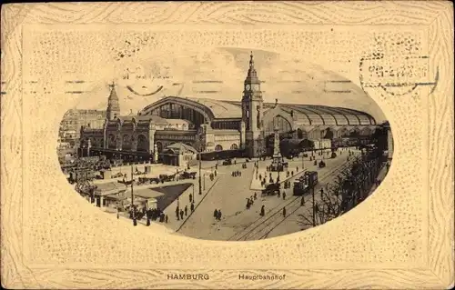 Präge Passepartout Ak Hamburg Mitte Sankt Georg, Hauptbahnhof