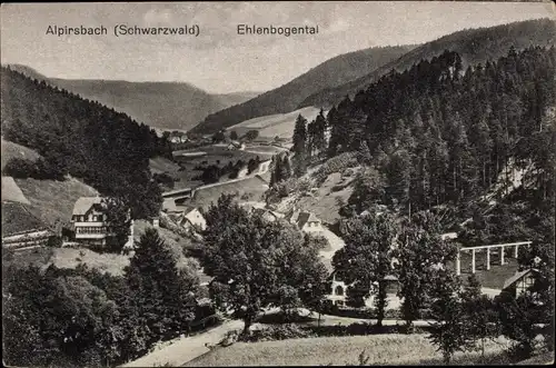 Ak Alpirsbach Kinzigtal Schwarzwald, Blick in das Ehlenbogental, Waldgebiet