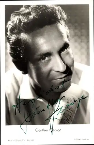 Ak Schauspieler Günther George, Portrait, Autogramm