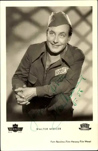 Ak Schauspieler Walter Müller, Portrait, Autogramm