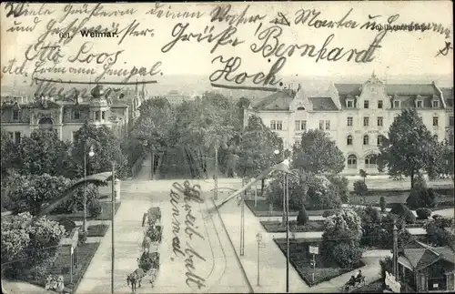 Ak Weimar in Thüringen, Jubiläumsplatz, Hotel Kaiserin Auguste