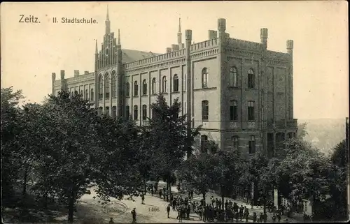 Ak Zeitz im Burgenlandkreis, II. Stadtschule