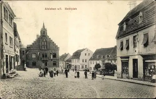 Ak Alsleben an der Saale, Marktplatz