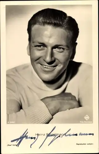 Ak Schauspieler Heinz Engelmann, Portrait, Ross Verlag, Autogramm