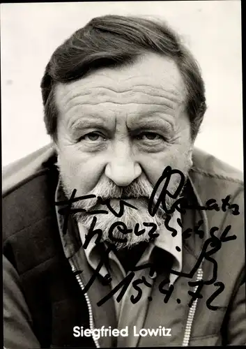 Ak Schauspieler Siegfried Lowitz, Portrait, Autogramm