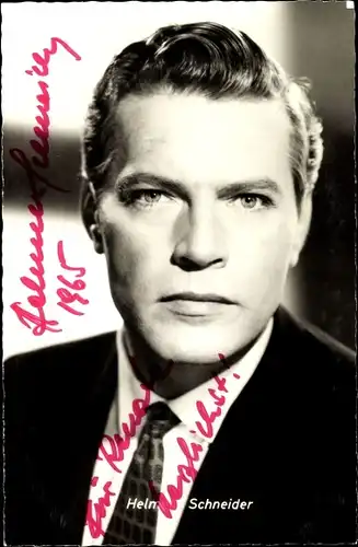 Ak Schauspieler Helmuth Schneider, Portrait, Autogramm