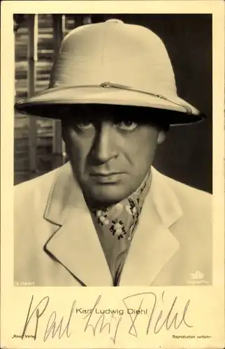 Ak Schauspieler Karl Ludwig Diehl, Ross Verlag A 1345 1, Autogramm