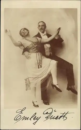 Foto Ak Emley Duett, Tanzduo, Autogramm