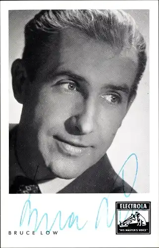 Ak Sänger Bruce Low, Portrait, Autogramm