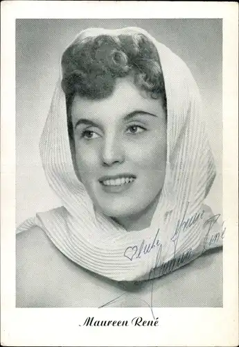 Ak Sängerin Maureen René, Portrait, Autogramm