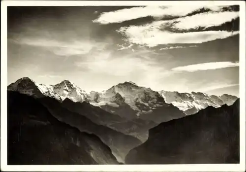 Sammelbild Zeppelin Weltfahrten II. Buch Serie Schweizer Fahrten Bild 82, Eiger, Mönch, Jungfrau