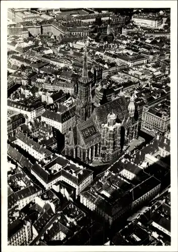 Sammelbild Zeppelin Weltfahrten II. Buch Serie Österreich Fahrten 1929 Bild 91, Wien, Stephansdom