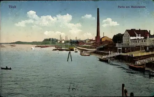 Ak Sowjetsk Tilsit Ostpreußen, Partie am Memelstrom