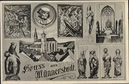 Ak Münnerstadt in Unterfranken Bayern, Stadtpfarrkirche St. Maria Magdalena, Magdalenenretabel