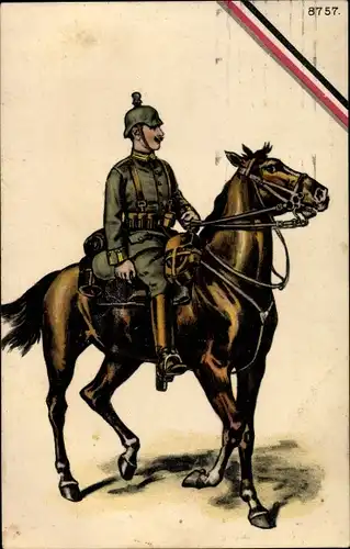Ak Deutscher Soldat, Kavallerie, Pferd, Kaiserreich