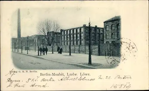 Ak Berlin Tiergarten Moabit, Fabrik Ludwig Löwe