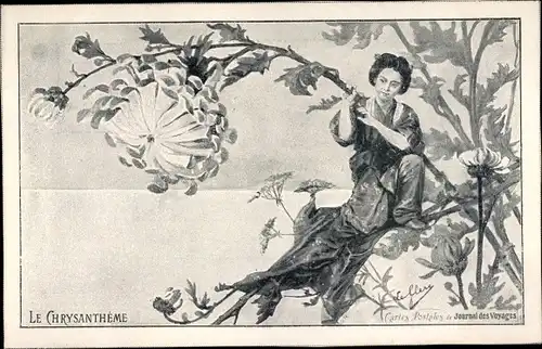 Künstler Ak Le Chrysantheme, Japanerin im Kimono, Journal des Voyages