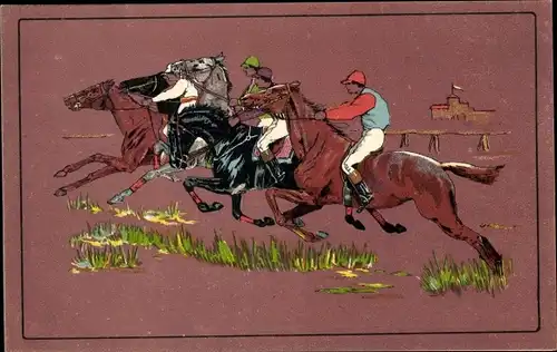 Ak Reiter bei einem Pferderennen, Jockeys