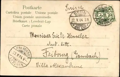 Präge Wappen Ak Bern Stadt Schweiz, Bärenplatz, Kantonalwappen