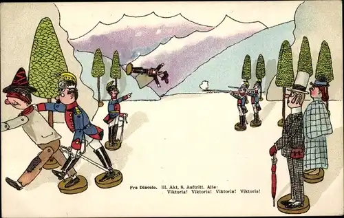 Ak Opernszene, Fra Diavolo, III. Akt, 8. Auftritt, Daniel-François-Esprit Auber