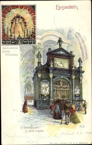 Künstler Litho Einsiedeln Kanton Schwyz Schweiz, Gnadenkapelle, Gnadenbild