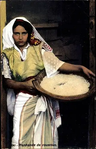 Ak Marchande de couscous, Händlerin, Maghreb
