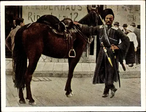 Sammelbild Der Weltkrieg 1915, Die große Offensive gegen Russland Nr. 9, Kosak