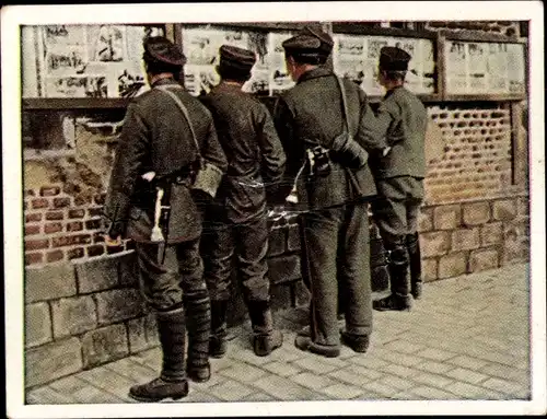 Sammelbild Der Weltkrieg 1914/18, Hinter der Front Nr. 220, Der tägliche Heeresbericht