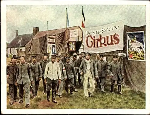 Sammelbild Der Weltkrieg 1914/18, Hinter der Front Nr. 219, Soldatenzirkus