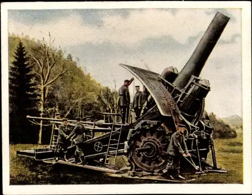 Sammelbild Der Weltkrieg 1914, Die ersten Kämpfe im Westen Nr. 10, Die Dicke Bertha