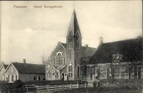 Ak Peursum Molenlanden Südholland, Geref. Kerkgebouw