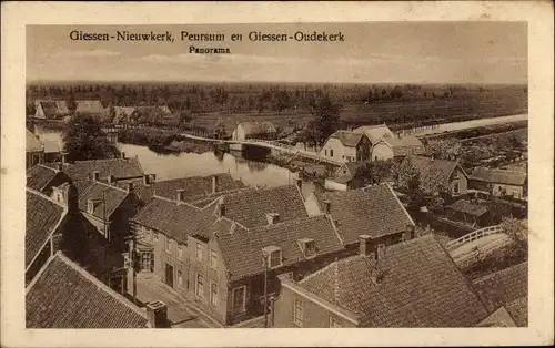 Ak Giessen Nieuwkerk Südholland Niederlande, Peursum en Giessen Oudekerk, Panorama