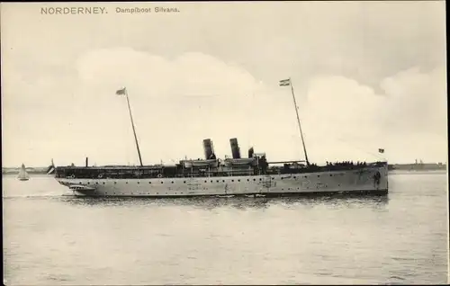 Ak Norderney, Seebäderdampfer, Dampfboot Silvana, HAPAG