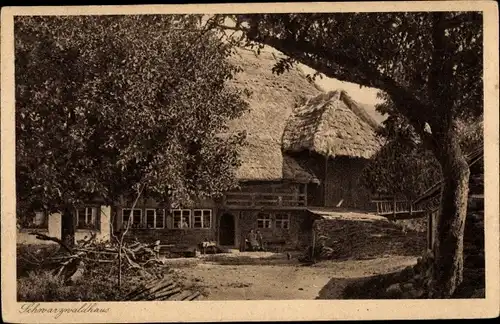 Ak Blick auf ein Schwarzwaldhaus