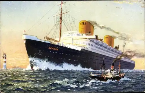 Ak Dampfer Bremen, Norddeutscher Lloyd Bremen, Leuchtturm