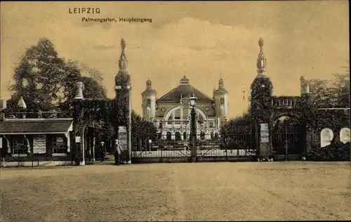Ak Leipzig in Sachsen, Palmengarten, Haupteingang