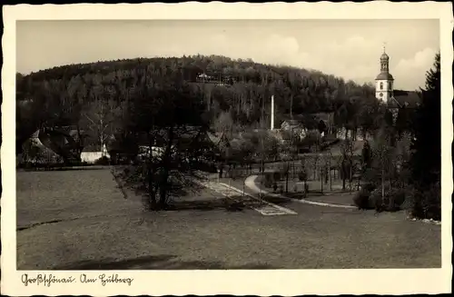 Ak Großschönau Sachsen, Blick auf die Kirche mit dem Hutberg
