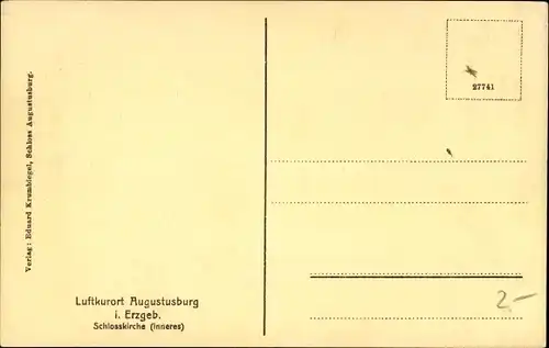 Ak Augustusburg im Erzgebirge, Inneres der Schlosskirche