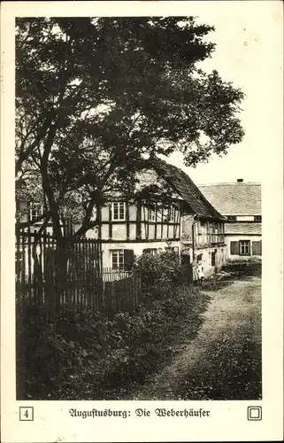 Ak Augustusburg im Erzgebirge, Die Weberhäuser