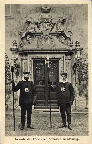 Ak Stolberg im Harz, Torwarte, Fürstl. Schloss