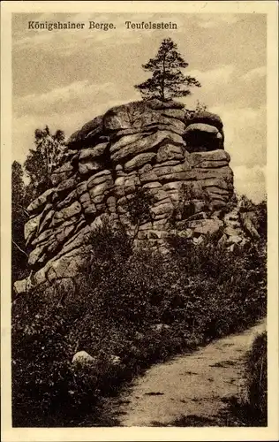 Ak Königshain in der Oberlausitz, Königshainer Berge, Teufelsstein