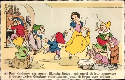 Künstler Ak Walt Disney, Schneewittchen, Blanche Neige, Zwerge
