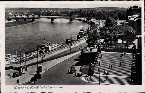 Ak Dresden Altstadt, Brühlsche Terrasse