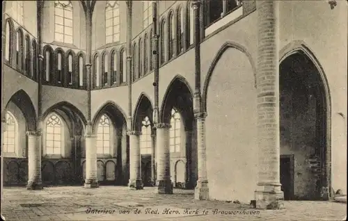 Ak Brouwershaven Zeeland, Interieur van de Ned. Herv. Kerk
