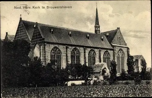 Ak Brouwershaven Zeeland, Ned. Herv. Kerk