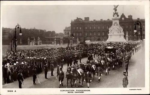Ak London, Coronation Procession, Royal Carriage, King George V.