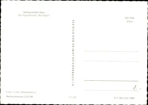 Ak Klingenthal im Vogtland Sachsen, HO Sporthotel Waldgut