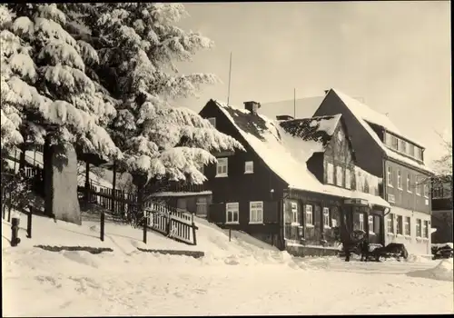 Ak Klingenthal im Vogtland Sachsen, Aschbergschänke, Winter