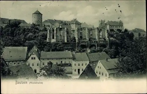 Ak Bautzen in der Oberlausitz, Nicolairuine